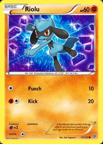 Riolu 75/135 Plasma Storm Pokemon card