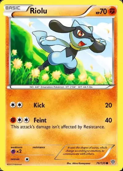 Riolu 76/135 Plasma Storm Pokemon card