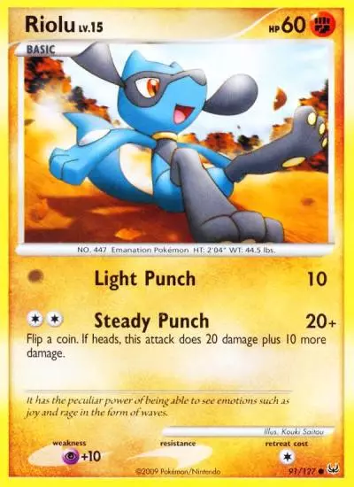 Riolu 91/127 Platinum Pokemon card