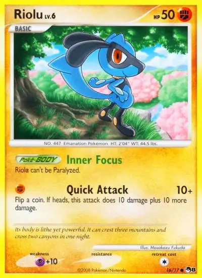 Riolu 16/17 POP Series 8 Pokemon card