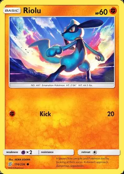 Riolu 116/236 Unified Minds Pokemon card