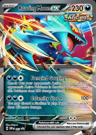 Roaring Moon ex 67/165 Scarlet & Violet Black Star Promos Pokemon card