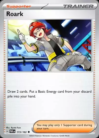 Roark 173/182 Paradox Rift Pokemon card