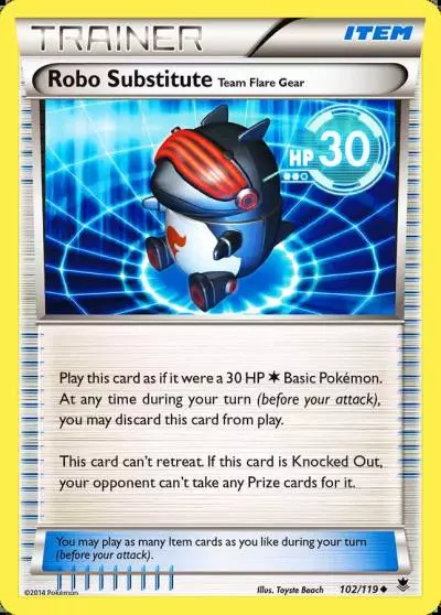 Robo Substitute Team Flare Gear 102/119 Phantom Forces Pokemon card