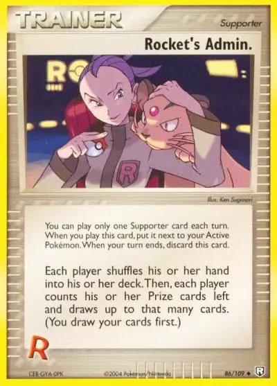 Rocket's Admin. 86/109 Team Rocket Returns Pokemon card