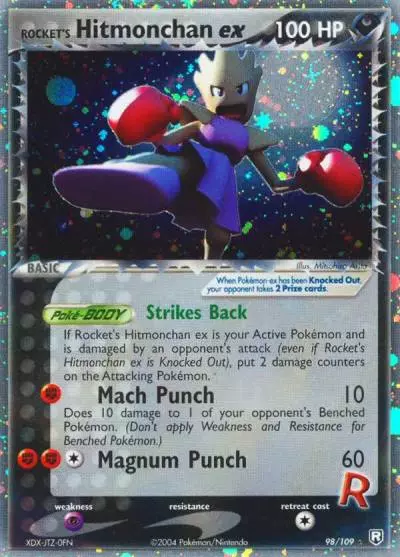 Rocket's Hitmonchan ex 98/109 Team Rocket Returns Pokemon card