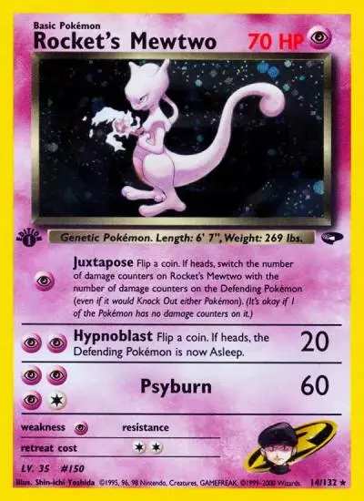 Rocket's Mewtwo 14/132 Gym Challenge Pokemon card