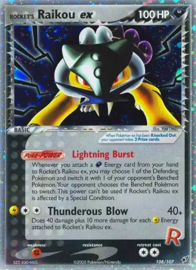 Rocket's Raikou ex 108/107 Deoxys Pokemon card