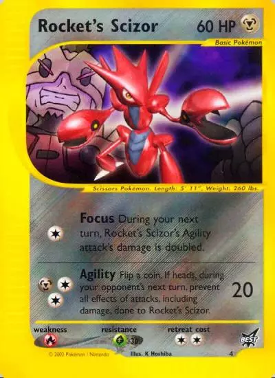 Rocket's Scizor 4/9 Best of Game Pokemon card