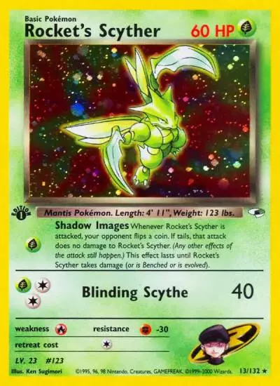 Rocket's Scyther 13/132 Gym Heroes Pokemon card