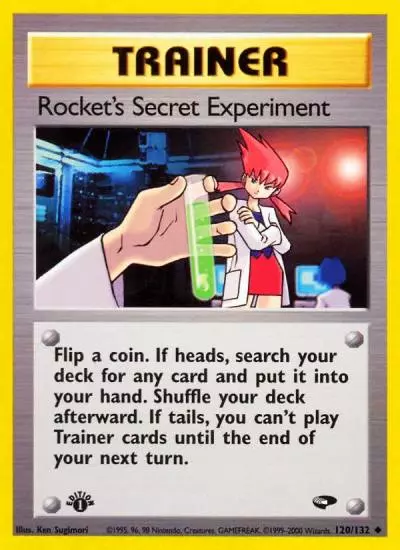 Rocket's Secret Experiment 120/132 Gym Challenge Pokemon card