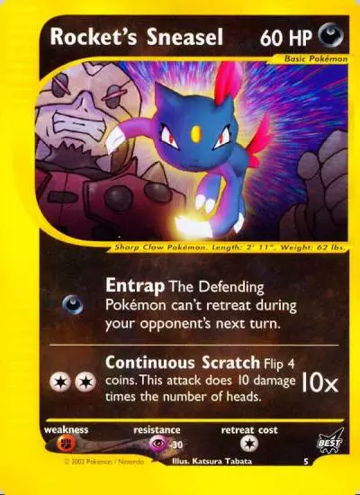 Rocket's Sneasel 5/9 Best of Game Pokemon card