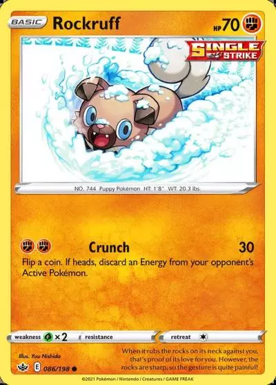 Rockruff 86/198 Chilling Reign Pokemon card