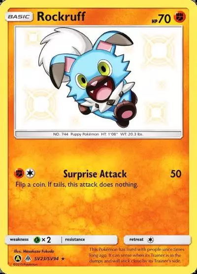 Rockruff SV23/94 Hidden Fates Shiny Vault Pokemon card