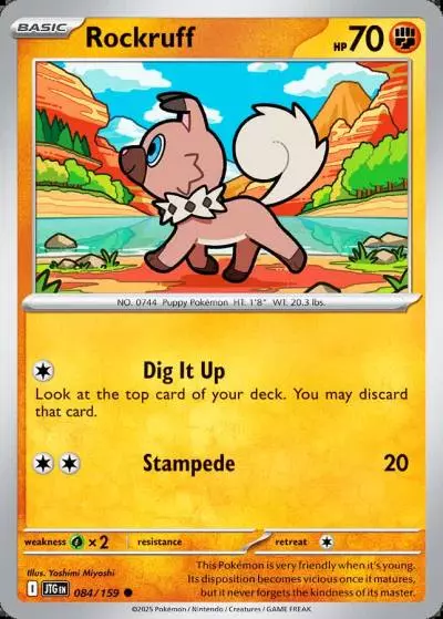 Rockruff 84/159 Journey Together Pokemon card
