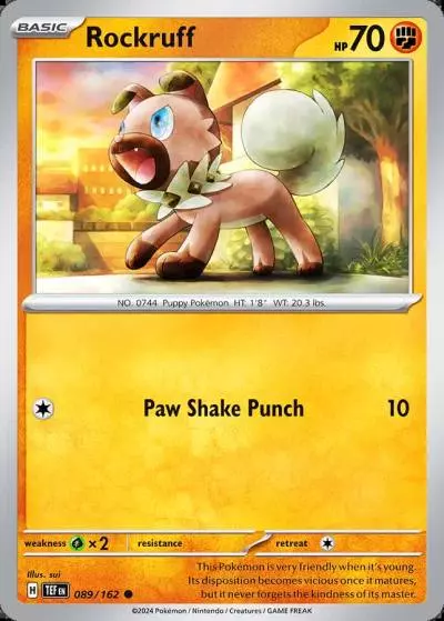 Rockruff 89/162 Temporal Forces Pokemon card