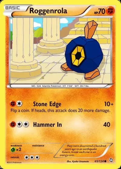 Roggenrola 65/124 Dragons Exalted Pokemon card