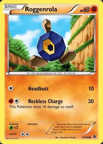 Roggenrola 50/98 Emerging Powers Pokemon card