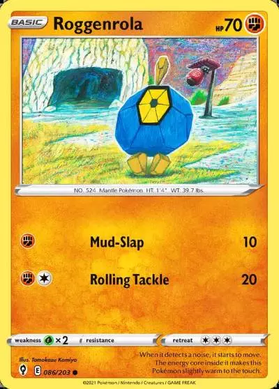 Roggenrola 86/203 Evolving Skies Pokemon card