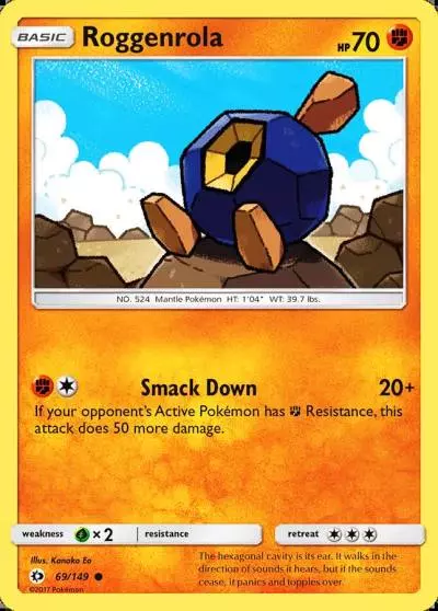 Roggenrola 69/149 Sun & Moon Pokemon card