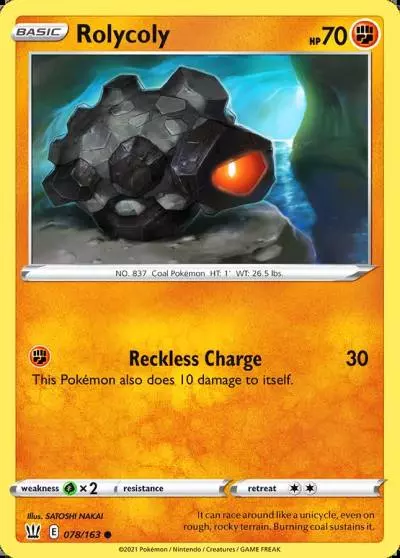 Rolycoly 78/163 Battle Styles Pokemon card