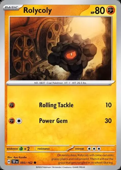 Rolycoly 93/162 Temporal Forces Pokemon card