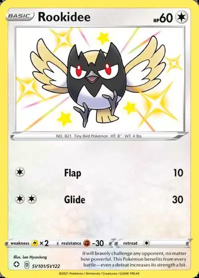 Rookidee SV101/122 Shining Fates Shiny Vault Pokemon card