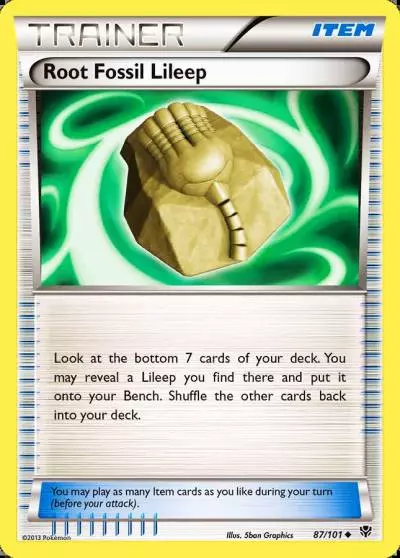 Root Fossil Lileep 87/101 Plasma Blast Pokemon card