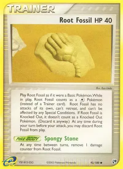 Root Fossil 92/100 Sandstorm Pokemon card