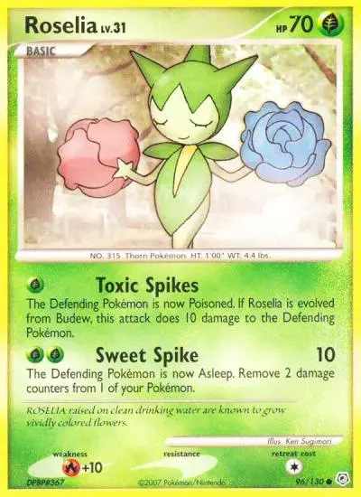Roselia 96/130 Diamond & Pearl Pokemon card