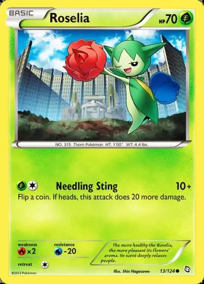 Roselia 13/124 Dragons Exalted Pokemon card