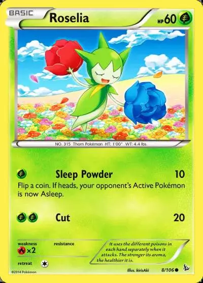 Roselia 8/106 Flashfire Pokemon card