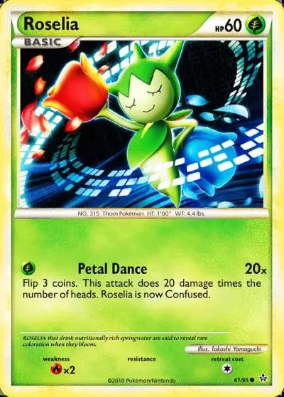 Roselia 61/95 HS—Unleashed Pokemon card