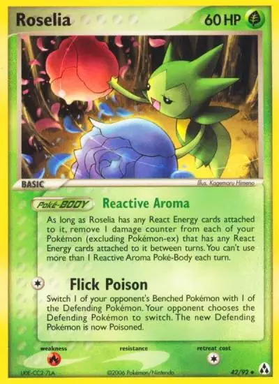 Roselia 42/92 Legend Maker Pokemon card