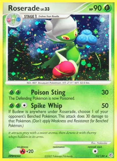 Roserade 13/130 Diamond & Pearl Pokemon card