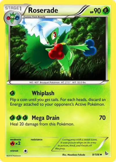 Roserade 9/106 Flashfire Pokemon card
