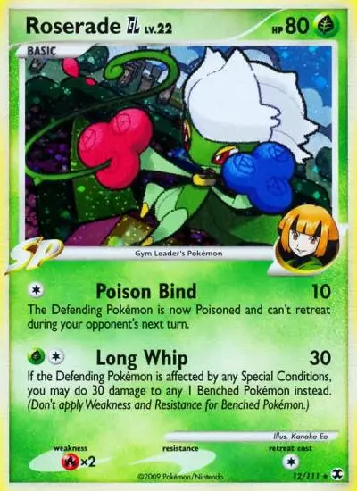 Roserade GL 12/111 Rising Rivals Pokemon card