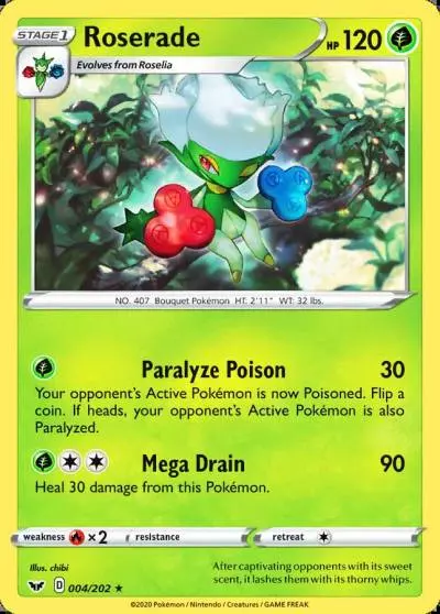 Roserade 4/202 Sword & Shield Pokemon card