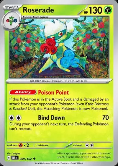 Roserade 9/162 Temporal Forces Pokemon card