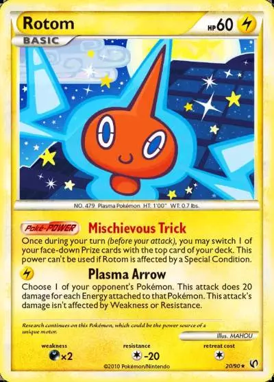 Rotom 20/90 HS—Undaunted Pokemon card