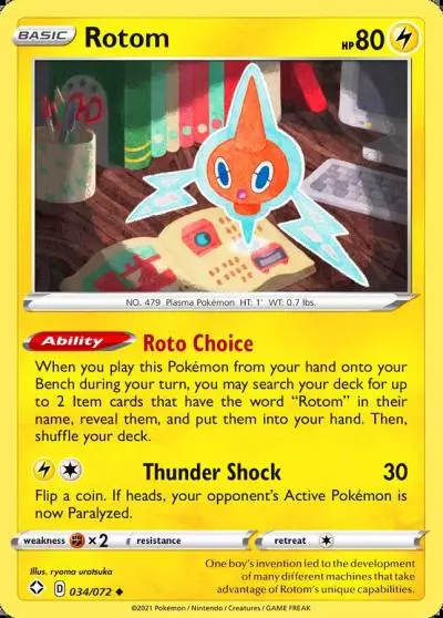 Rotom 34/72 Shining Fates Pokemon card