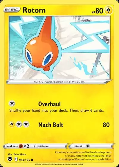 Rotom 53/195 Silver Tempest Pokemon card