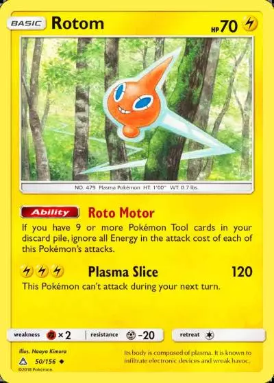 Rotom 50/156 Ultra Prism Pokemon card