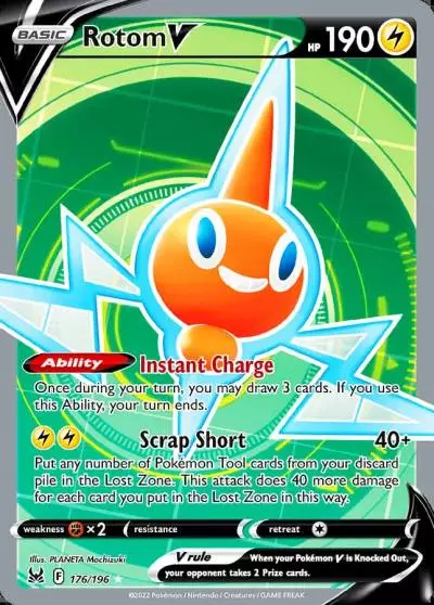Rotom V 176/196 Lost Origin Pokemon card