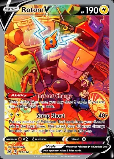 Rotom V 177/196 Lost Origin Pokemon card
