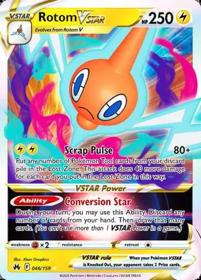 Rotom VSTAR 46/159 Crown Zenith Pokemon card