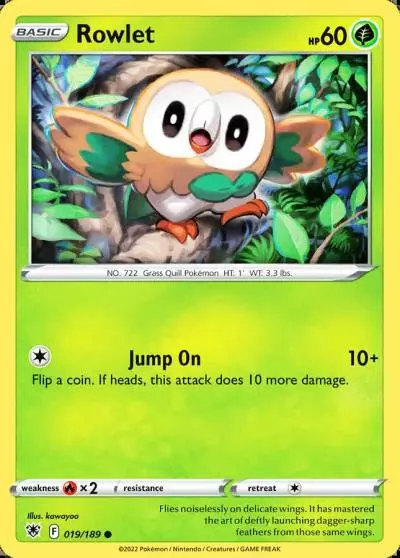 Rowlet 19/189 Astral Radiance Pokemon card
