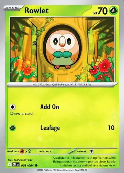 Rowlet 3/64 Shrouded Fable Pokemon card