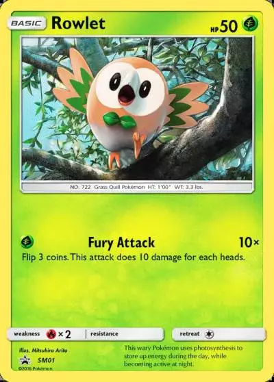 Rowlet SM01/248 SM Black Star Promos Pokemon card