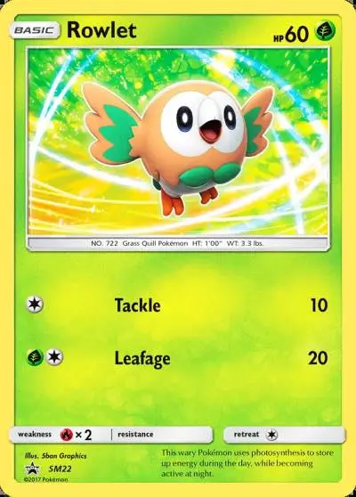 Rowlet SM22/248 SM Black Star Promos Pokemon card